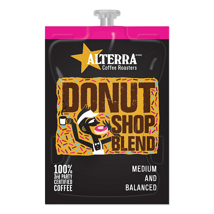 Alterra Coffee Freshpack Pods, Donut Shop Blend, Medium Roast, 0.28 oz, 100/Carton (MDRA200)