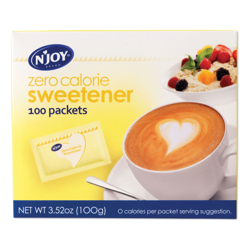 N'Joy Yellow Sucralose Zero Calorie Sweetener Packets, 1 g Packet, 100