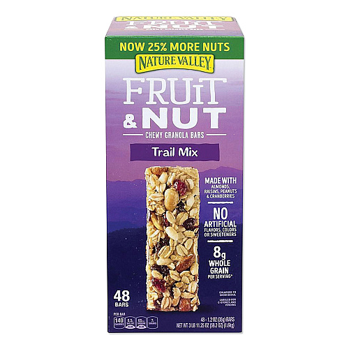 Nature Valley Granola Bars, Chewy Fruit and Nut Trail Mix, 1.2 oz Pouch, 48/Box (GEM19696)