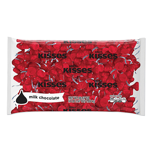 Hershey's KISSES, Milk Chocolate, Red Wrappers, 66.7 oz Bag (60286)