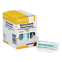 First Aid Only Butterfly Wound Closures, 0.38 x 1.75, 100/Box (G135)