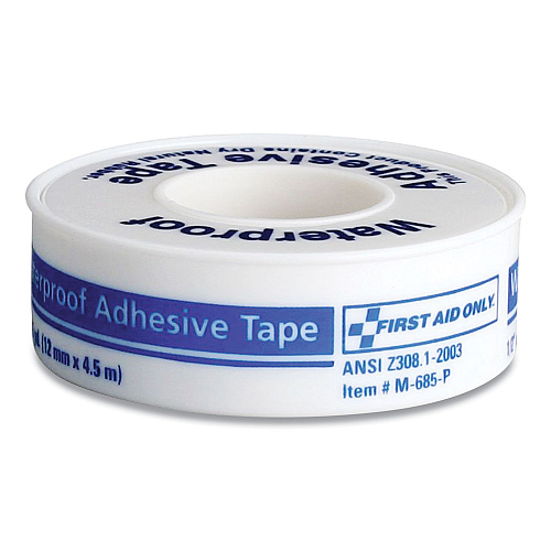First Aid Only Waterproof-Adhesive Medical Tape with Dispenser, Acrylic, 0.5" x 15 ft, White (730014)