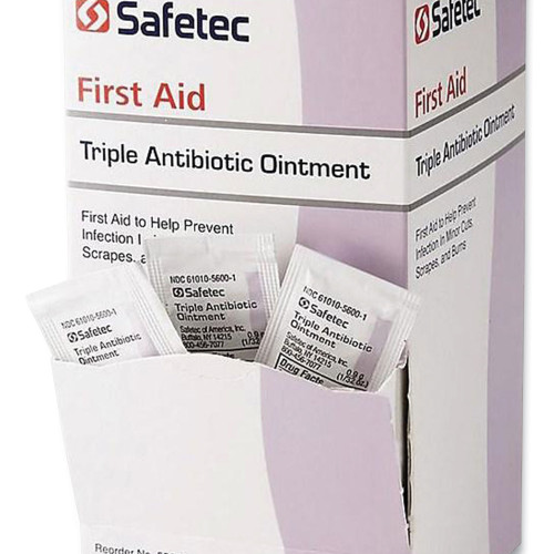 Safetec First Aid Triple Antibiotic Ointment, 0.03 oz Packet, 144/Box