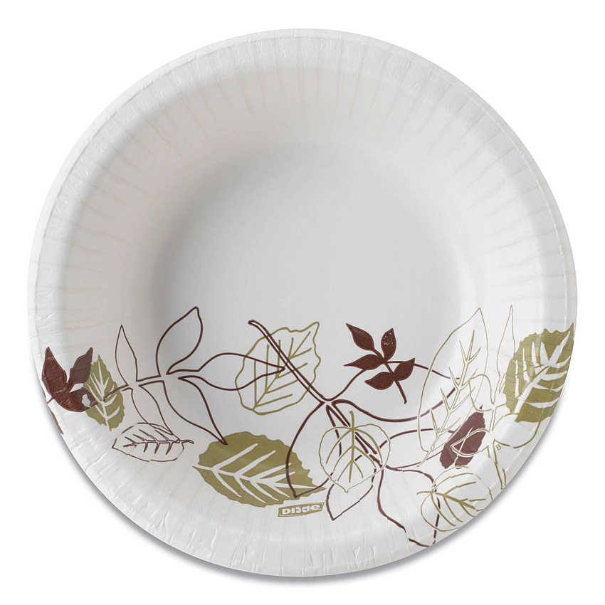 Dixie Pathways Heavyweight Paper Bowls, 12 oz, Green/Burgundy, 1,000/Carton (SX12PATH)