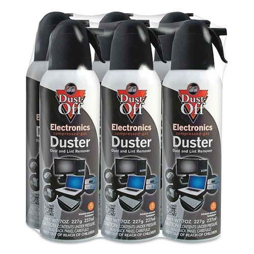 DustOff Disposable Compressed Gas Duster, 7 oz Can, 6/Pack (DPSM6