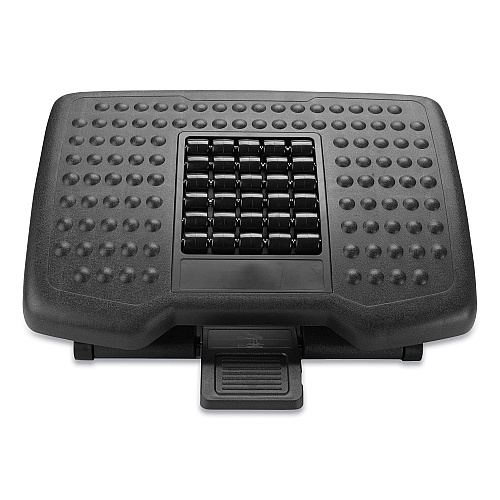 Mind Reader Adjustable Height Footrest with Rollers for Massage, 18w x 14d x 4.25h, Black (FTROLLBLK)