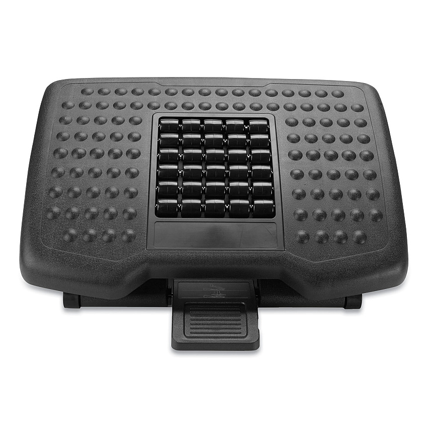 Mind Reader Adjustable Height Footrest with Rollers for Massage, 18w x 14d x 4.25h, Black (FTROLLBLK)