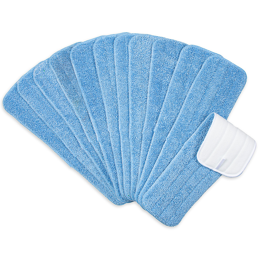 Microfiber Flat Wet Mop Pads Economy 18" Blue - Case Of 120 (M830018B-F-CS)