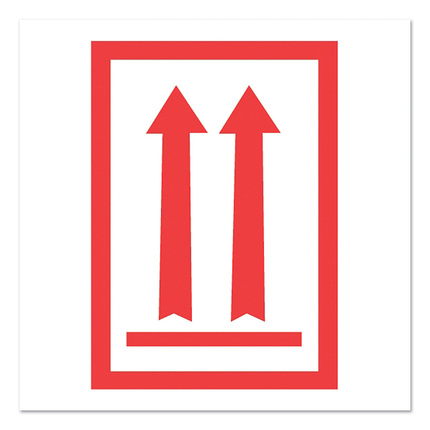 Decker Tape Products Pre-Printed Message Labels, Arrows Up Symbol, 3 x 5, White/Red, 500/Roll (DL1930C)