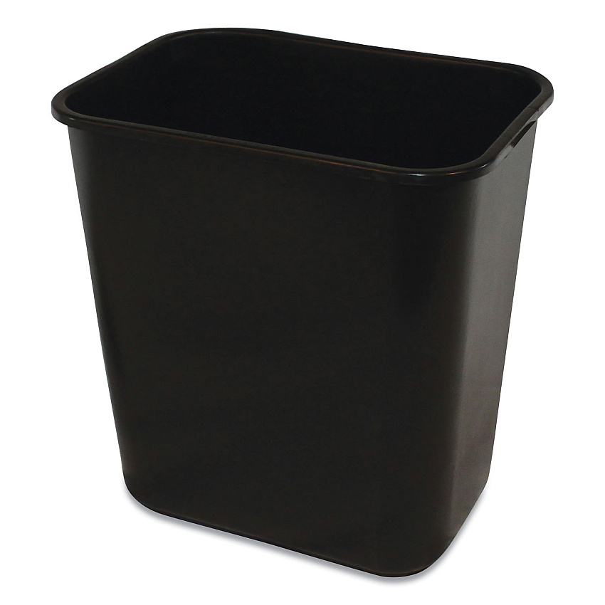 Impact Soft-Sided Wastebasket, 28 qt, Polyethylene, Black (77025)