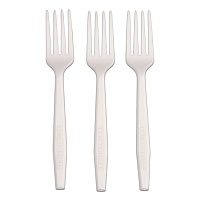 Cpla Cutlery, Fork, White, Unwrapped, 1,000/carton