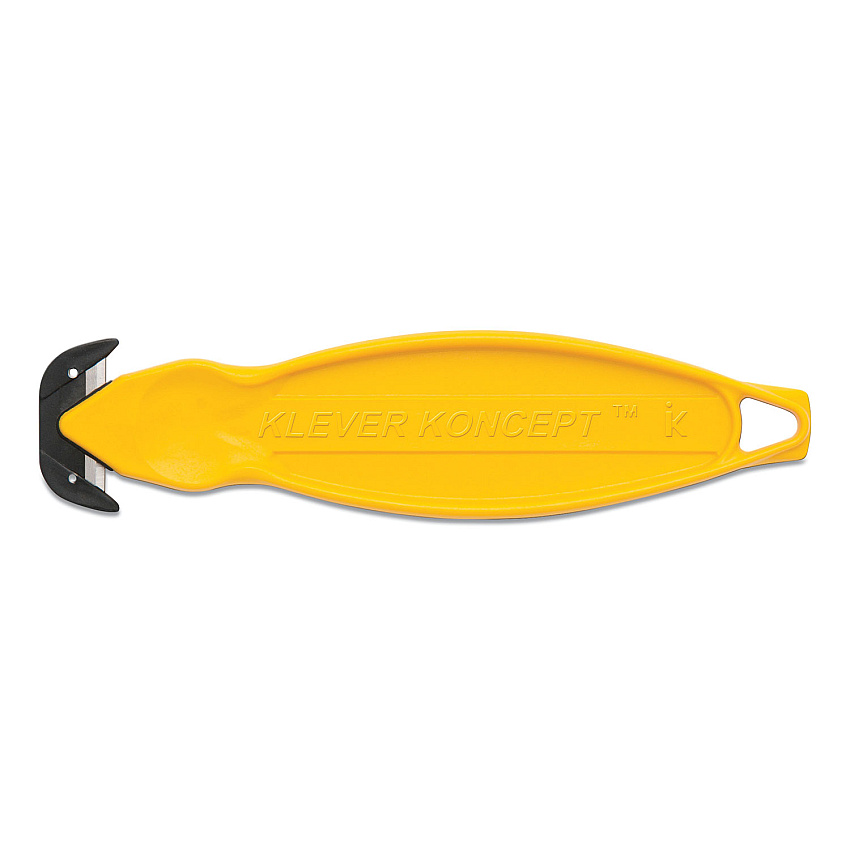 Klever Koncept Safety Cutter, 5.75" Plastic Handle, Yellow, 10/Pack (KCJ2Y)