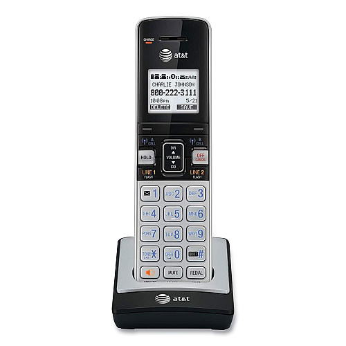 AT&T TL86003 Cordless Telephone Handset for the TL86103 System, Silver/Black