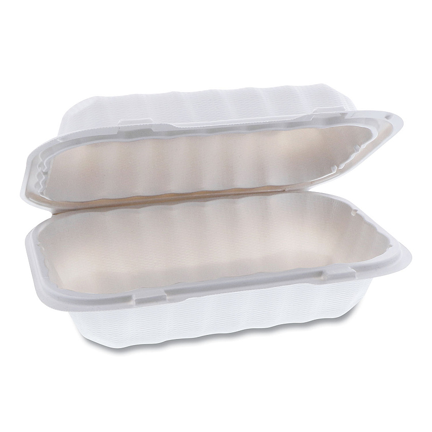 Pactiv EarthChoice SmartLock Microwavable MFPP Hinged Lid Container, 9 x 6 x 3, White, Plastic, 270/Carton (YCN80961)