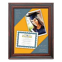 Victory Light Plastic Certificate Frame, 8.5 x 11, Rosewood/Black (VS4501B811)