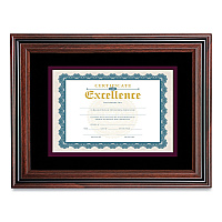 Victory Light Document Frame with Mat, 11 x 14, Rosewood/Black (VS4501B114)
