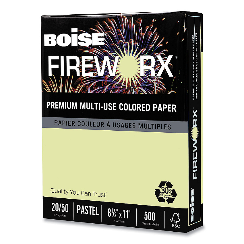 Boise FIREWORX Premium Multi-Use Paper, 20lb, 8.5 x 11, Garden Springs Green, 500/Ream (MP2201GS)