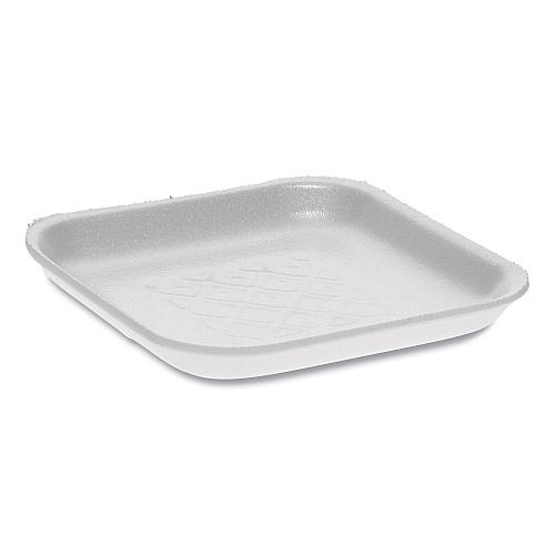 Pactiv Supermarket Tray, #1S, 5.1 x 5.1 x 0.65, White, Foam, 1,000/Carton (0TF101S00000)