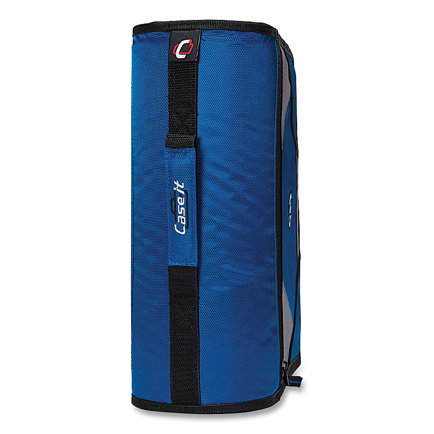 Case it King Size Mighty Zip Tab Binder, 3 Rings, 4" Capacity, 11 x 8.5, Blue (D186BLU)