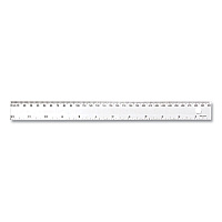 Westcott Transparent Shatter-Resistant Plastic Ruler, Standard/Metric, 12