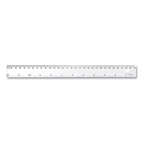 Westcott Transparent Shatter-Resistant Plastic Ruler, Standard/Metric, 12" Long, Clear (45012)