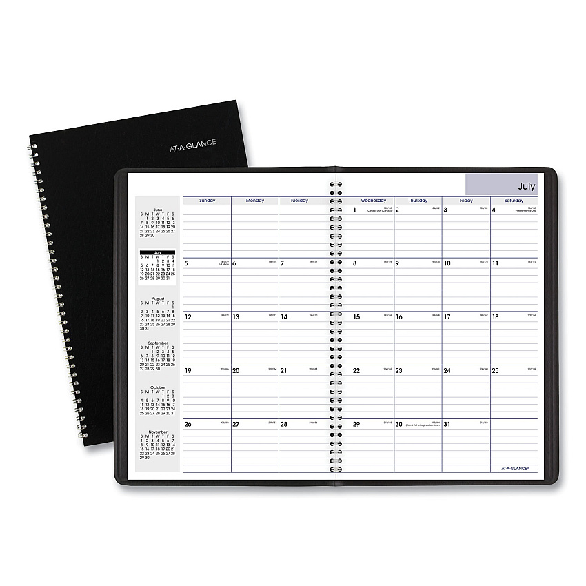 AT-A-GLANCE DayMinder Monthly Planner, Academic Year, Ruled Blocks, 12 x 8, Black Cover, 14-Month: July 2025 to Aug 2026 (AY200)