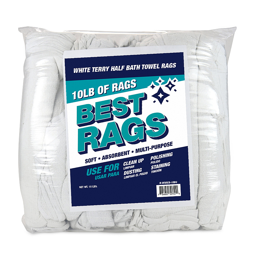 W50cb Wall Washing Terry Wipers White - 10lb Bag (N-W50CB-10BG)