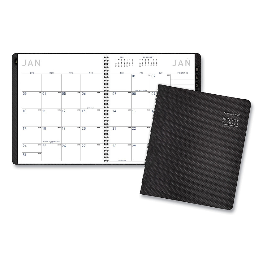 AT-A-GLANCE Contemporary Monthly Planner, Premium Paper, 11 x 9, Graphite Cover, 12-Month (Jan to Dec): 2026 (70260X45)