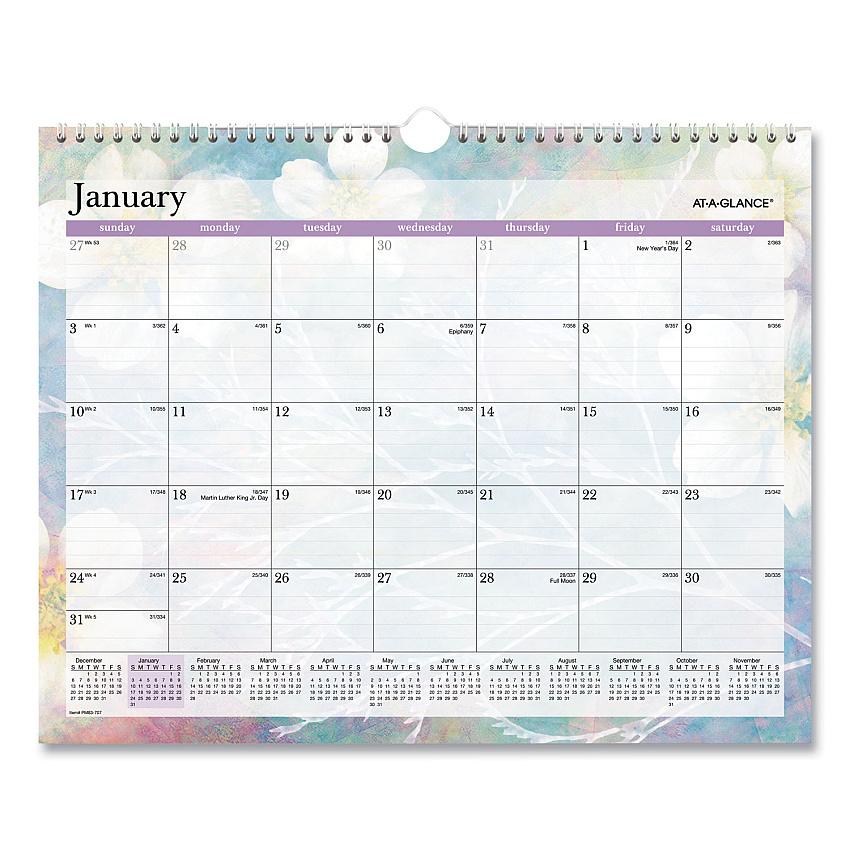 AT-A-GLANCE Dreams Monthly Wall Calendar, Seasonal Artwork, 15 x 12, Multicolor Sheets, 12-Month (Jan to Dec): 2026 (PM83707)