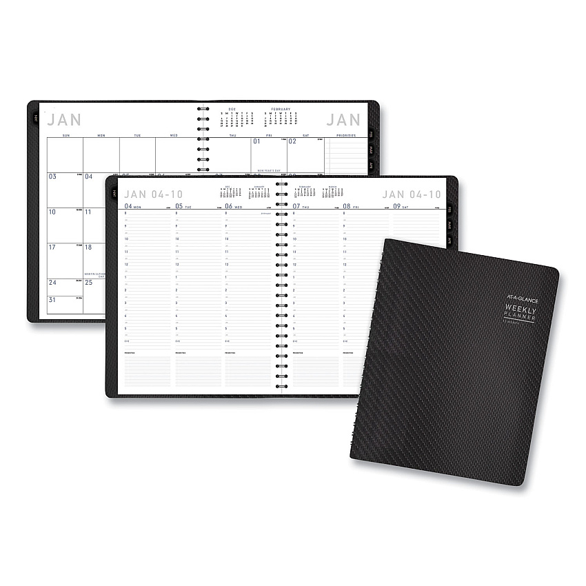 AT-A-GLANCE Contemporary Weekly/Monthly Planner, Vertical-Column Format, 11 x 8.25, Graphite Cover, 12-Month (Jan to Dec): 2026 (70950X45)
