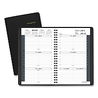 AT-A-GLANCE Weekly Block Format Appointment Book Ruled for Hourly Appointments, 8 x 5, Black Cover, 12-Month (Jan to Dec): 2026 (7007505)