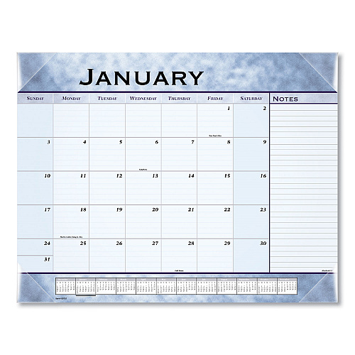 AT-A-GLANCE Slate Blue Desk Pad, 22 x 17, Blue Sheets, Clear Corners, 12-Month (Jan to Dec): 2026 (89701)