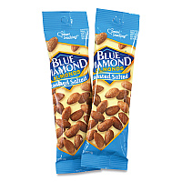 BlueDiamond Roasted Salted Almonds, 1.5 oz Tube, 12 Tubes/Carton (22000735)