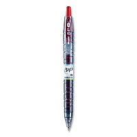 Pilot B2P Bottle-2-Pen Recycled Ballpoint Pen, Retractable, Fine 0.7 mm, Red Ink, Translucent Blue Barrel, Dozen (34602)