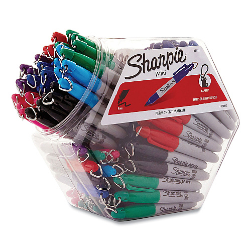Sharpie Mini Permanent Marker, Fine Bullet Tip, Assorted Colors, 72/Pack (35111)