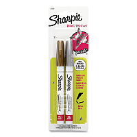 Sharpie Permanent Paint Marker, Fine Bullet Tip, Assorted Metallic Colors, 2/Pack (30588)