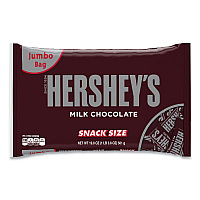 Hershey's Snack Size Bars, Milk Chocolate, 19.8 oz Bag (24600010)