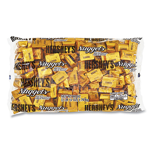 Hershey's Nuggets, Bulk Pack, Milk Chocolate with Toffee and Almonds, 60 oz Bag (24600051)