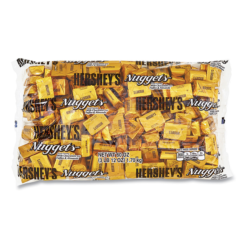Hershey's Nuggets, Bulk Pack, Milk Chocolate with Toffee and Almonds, 60 oz Bag (24600051)