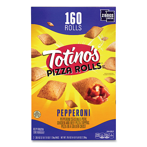 Totinos Pizza Rolls Pepperoni Pizza Rolls, 39.9 oz Bag, 80 Rolls/Bag, 2 Bags/Carton (90300034)