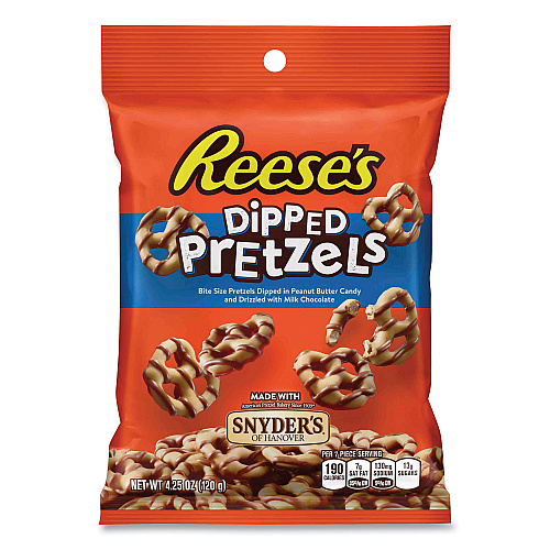 Reese's Dipped Pretzels, 4.25 oz Bag, 4/Carton (24600288)