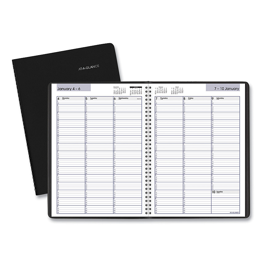 AT-A-GLANCE DayMinder Weekly Appointment Book, Vertical-Column Format, 11 x 8, Black Cover, 12-Month (Jan to Dec): 2027 (G52000)