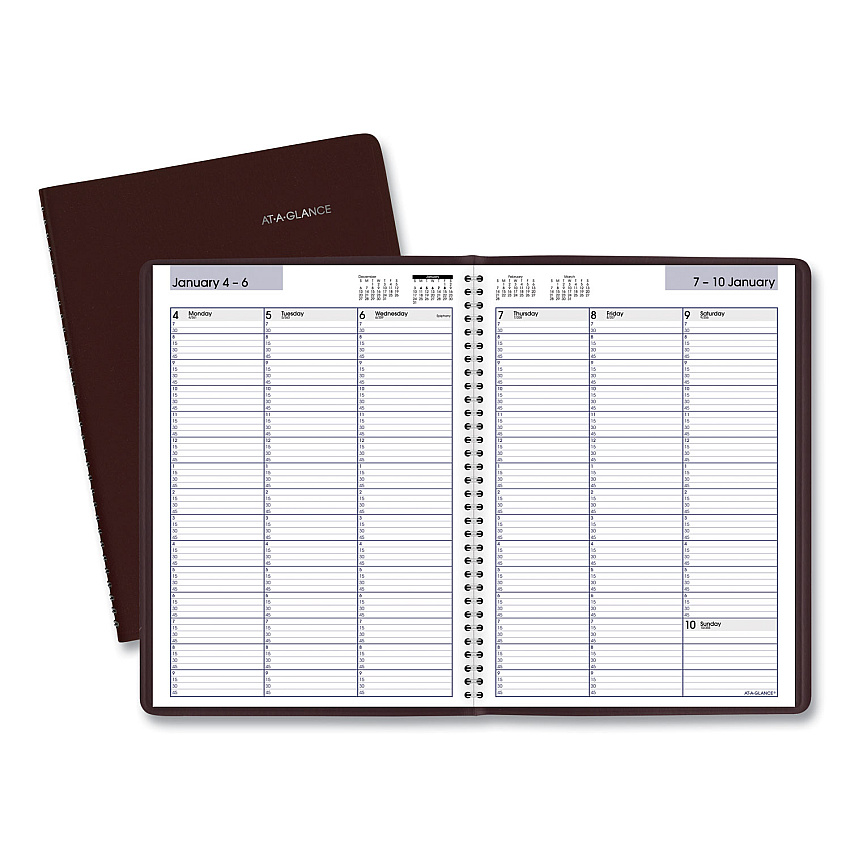 AT-A-GLANCE DayMinder Weekly Appointment Book, Vertical-Column Format, 11 x 8, Burgundy Cover, 12-Month (Jan to Dec): 2026 (G52014)