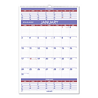 AT-A-GLANCE Three-Month Wall Calendar, 15.5 x 22.75, White Sheets, 12-Month (Jan to Dec): 2026 (PM628)