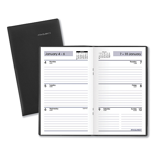 AT-A-GLANCE DayMinder Weekly Pocket Planner, 6 x 3.5, Black Cover, 12-Month (Jan to Dec): 2026 (SK4800)