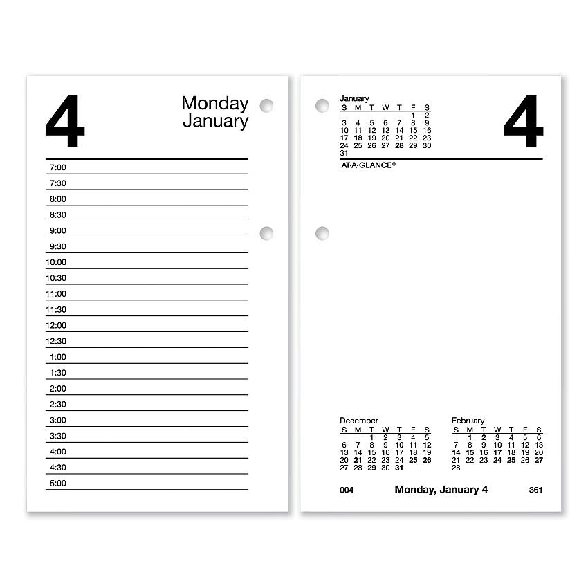 AT-A-GLANCE Desk Calendar Refill, 3.5 x 6, White Sheets, 12-Month (Jan to Dec): 2026 (E71750)
