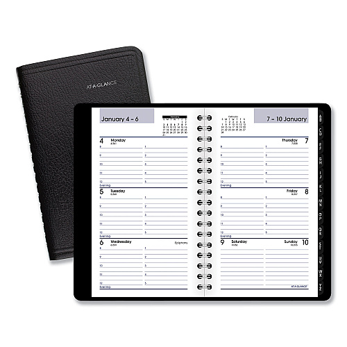 AT-A-GLANCE DayMinder Weekly Pocket Appointment Book with Telephone/Address Section, 6 x 3.5, Black Cover, 12-Month (Jan to Dec): 2026 (G25000)