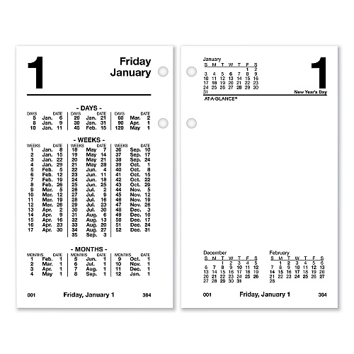AT-A-GLANCE Financial Desk Calendar Refill, 3.5 x 6, White Sheets, 12-Month (Jan to Dec): 2026 (S17050)