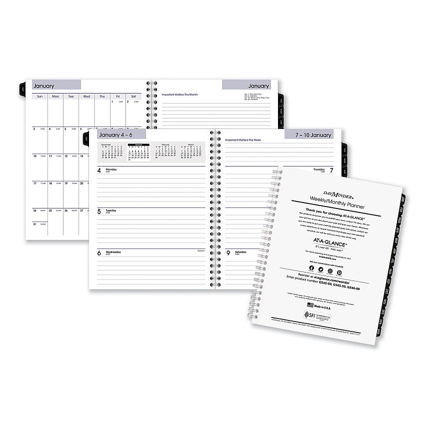 AT-A-GLANCE DayMinder Executive Weekly/Monthly Refill, 8.75 x 7, White Sheets, 12-Month (Jan to Dec): 2026 (G54550)