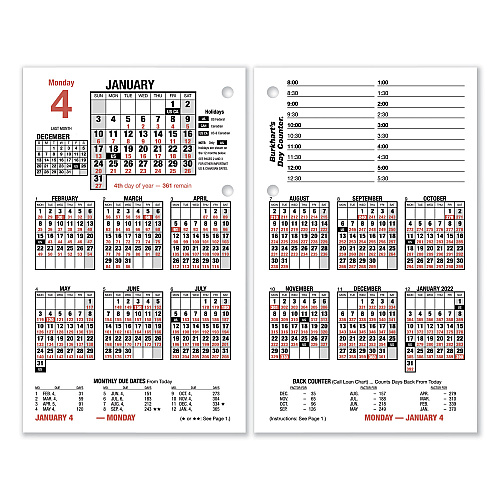 AT-A-GLANCE Burkhart's Day Counter Desk Calendar Refill, 4.5 x 7.38, White Sheets, 12-Month (Jan to Dec): 2026 (E71250)